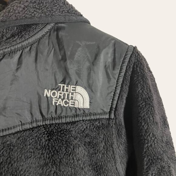 The North Face Black Oso Hybrid Hooded Fleece Fuzzy Zip Up Jacket Size S - Picture 2 of 9